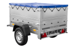 Pkw Anhänger Neu GARDEN TRAILER 150 KIPP mit zusätzlichen Bordwänden, Stützrad und blauer Flachplane-Neu – Bild 4