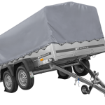 Zweiachsanhänger 264×150 UNITRAILER GARDEN 265/2 KIPP mit H-800 Rahmen und grauer Plane-Neu