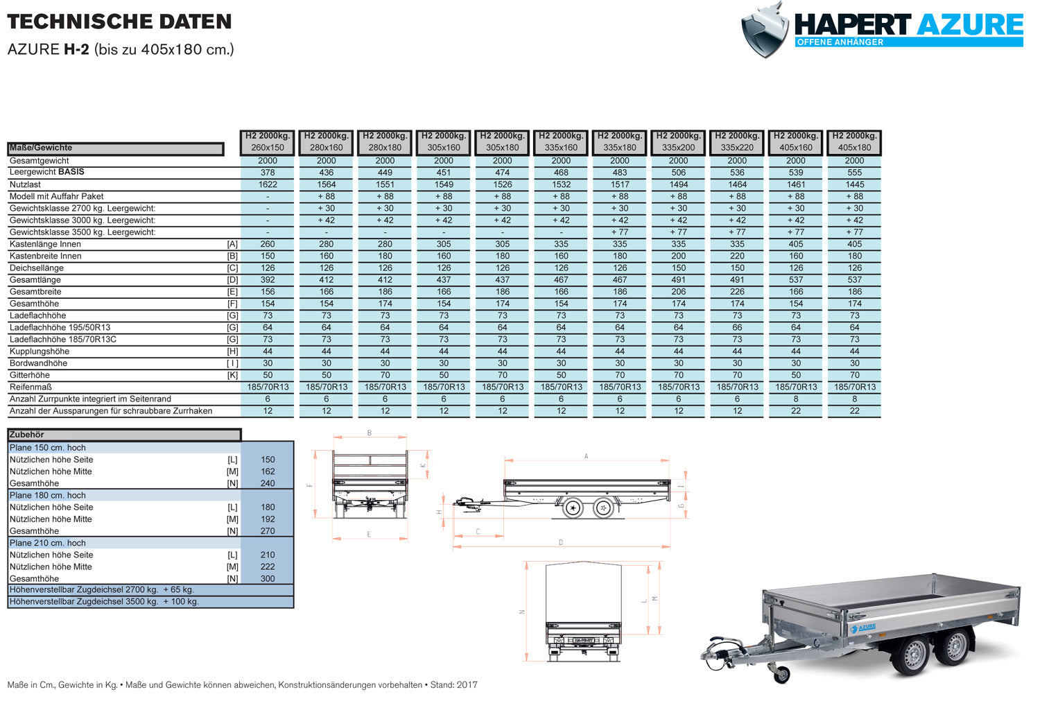 Hapert Azure H-2 – 2700 – 3350 x 1800 Bereifung 185 R 14 C – Bild 5