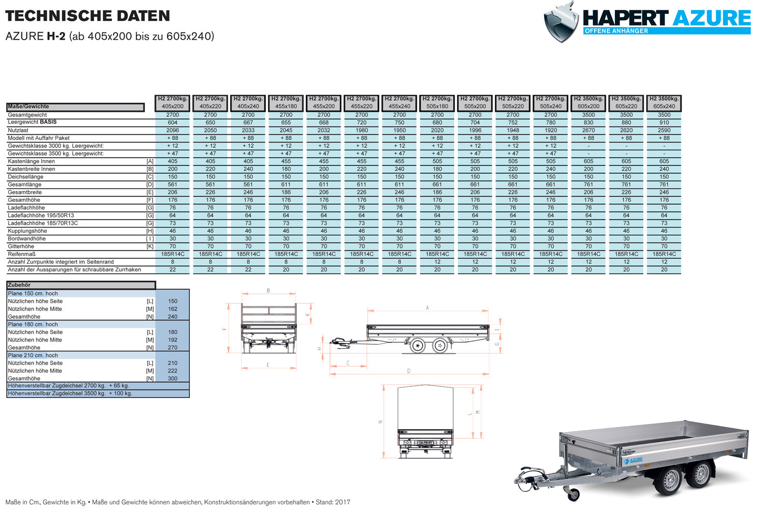 Hapert Azure H-2 – 3500 – 6050 x 2200 Parabelfederung – Niedriges Fahrwerk – Bild 4